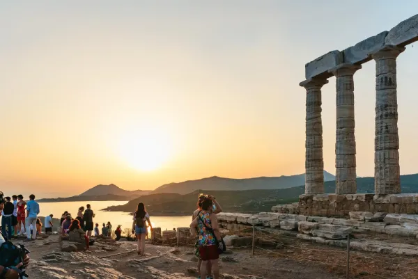 Excursion au Cap Sounion depuis Athènes et visite du temple de Poséidon au coucher du soleil